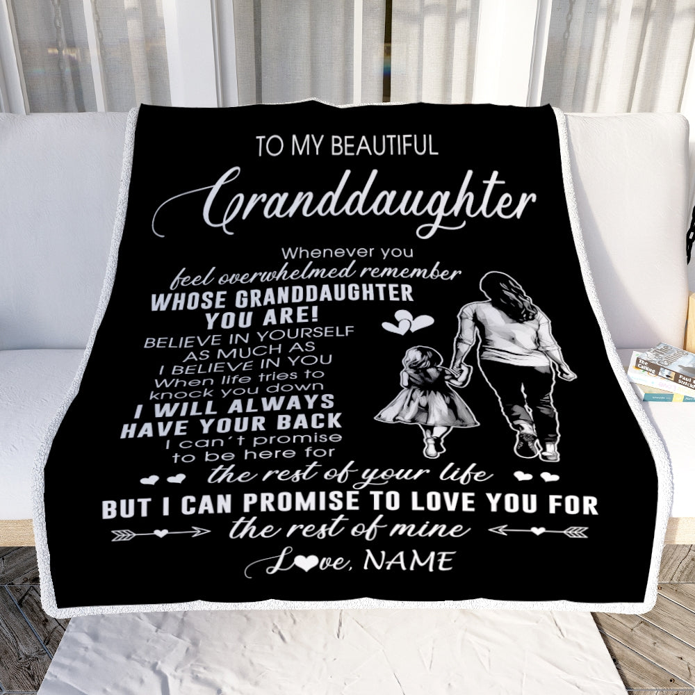 Personalized To My Granddaughter Blanket From Grandma Gigi Whenever You Feel Overwhelmed Granddaughter Birthday Christmas Customized Bed Fleece Throw Blanket | siriusteestore