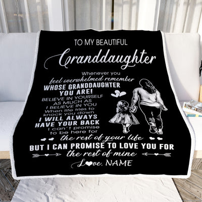 Personalized To My Granddaughter Blanket From Grandma Gigi Whenever You Feel Overwhelmed Granddaughter Birthday Christmas Customized Bed Fleece Throw Blanket | siriusteestore