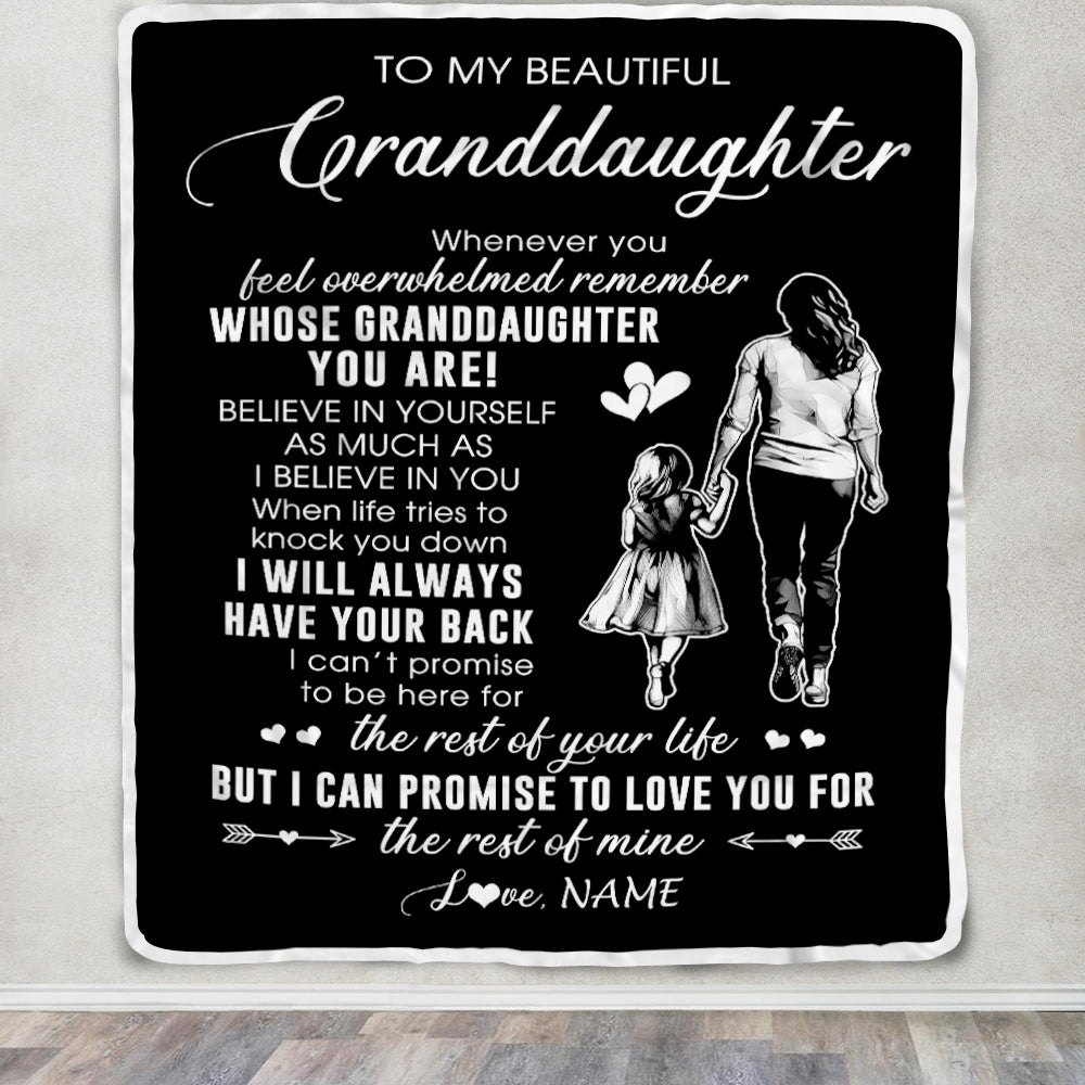 Personalized To My Granddaughter Blanket From Grandma Gigi Whenever You Feel Overwhelmed Granddaughter Birthday Christmas Customized Bed Fleece Throw Blanket | siriusteestore