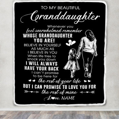 Personalized To My Granddaughter Blanket From Grandma Gigi Whenever You Feel Overwhelmed Granddaughter Birthday Christmas Customized Bed Fleece Throw Blanket | siriusteestore