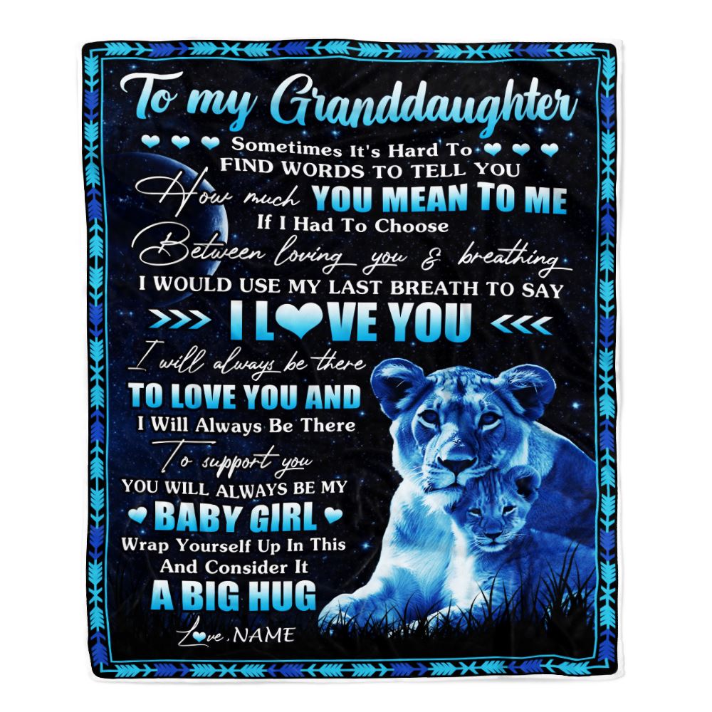 Personalized To My Granddaughter Blanket From Grandma Gigi You Mean Yo Me My Baby Boy Lion Granddaughter Birthday Christmas Customized Fleece Throw Blanket | siriusteestore
