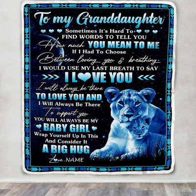 Personalized To My Granddaughter Blanket From Grandma Gigi You Mean Yo Me My Baby Boy Lion Granddaughter Birthday Christmas Customized Fleece Throw Blanket | siriusteestore