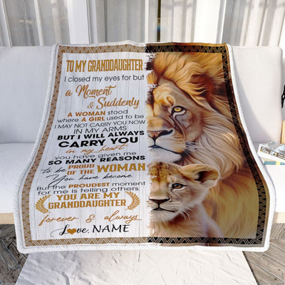 Personalized To My Granddaughter Blanket From Grandma Grandpa I Closed My Eyes Great Granddaughter Birthday Gifts Graduation Christmas Fleece Throw Blanket | siriusteestore