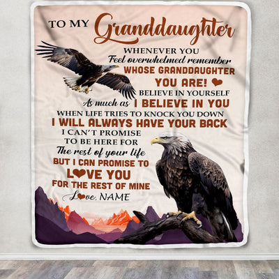 Personalized To My Granddaughter Blanket From Grandma Grandpa Whenever You Feel Eagle Granddaughter Birthday Gifts Graduation Christmas Fleece Throw Blanket Siriustee