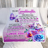 Personalized To My Granddaughter Blanket From Grandma Grandpa Wherever Your Journey In Life Butterfly Granddaughter Birthday Gifts Christmas Fleece Blanket | siriusteestore