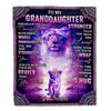 Personalized To My Granddaughter Blanket From Grandma Lion I Love You It A Big Hug Letter To My Granddaughter Birthday Christmas Fleece Throw Blanket | siriusteestore