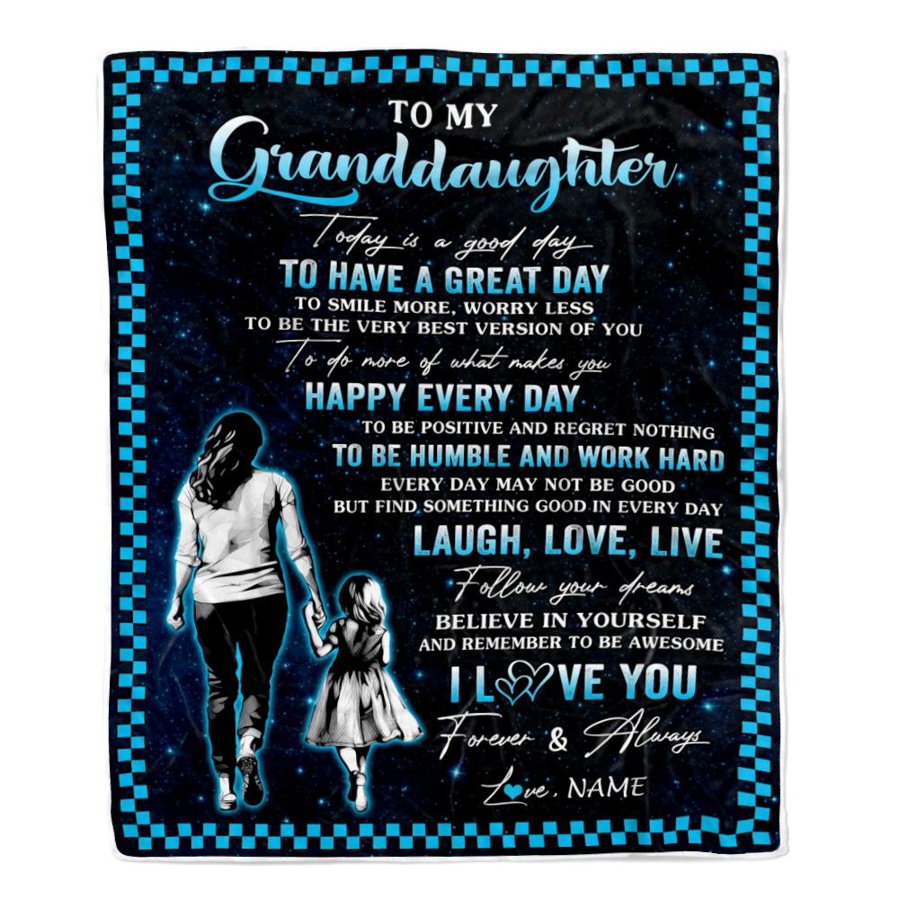 Personalized To My Granddaughter Blanket From Grandma Nana Every Day Laugh Love Live Grandma Granddaughter Birthday Gifts Graduation Christmas Fleece Blanket | siriusteestore