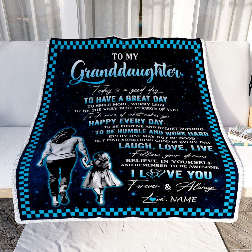 Personalized To My Granddaughter Blanket From Grandma Nana Every Day Laugh Love Live Grandma Granddaughter Birthday Gifts Graduation Christmas Fleece Blanket | siriusteestore
