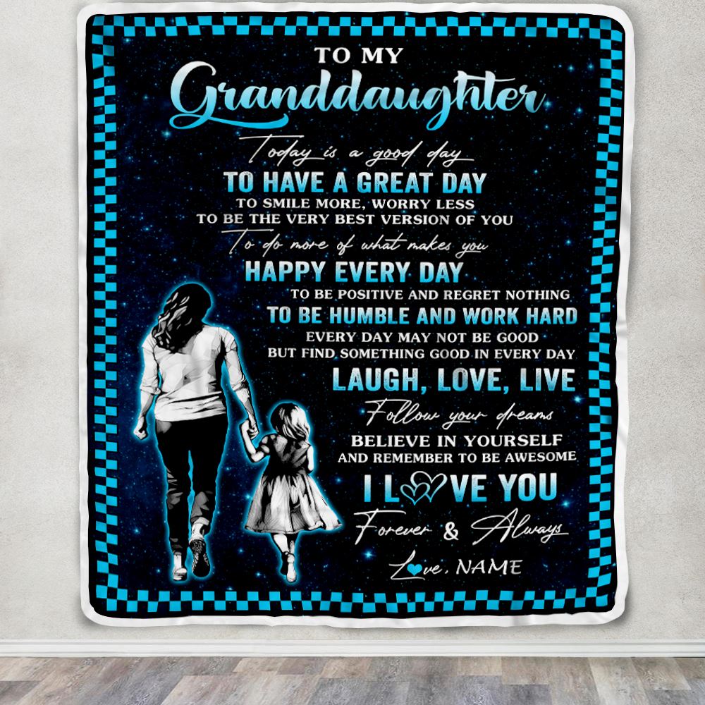 Personalized To My Granddaughter Blanket From Grandma Nana Every Day Laugh Love Live Grandma Granddaughter Birthday Gifts Graduation Christmas Fleece Blanket | siriusteestore