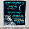Personalized To My Granddaughter Blanket From Grandma Nana Never Forget I Love You White Tiger Granddaughter Birthday Graduation Christmas Fleece Blanket | siriusteestore