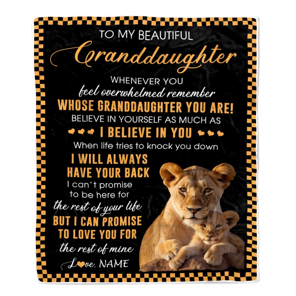 Personalized To My Granddaughter Blanket From Grandma Nana Whenever You Feel Lion Granddaughter Birthday Gifts Graduation Christmas Fleece Throw Blanket | siriusteestore