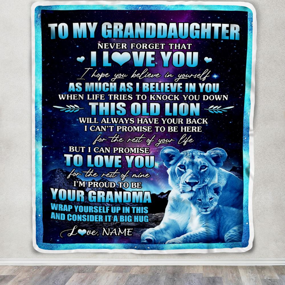 Personalized To My Granddaughter Blanket From Grandma Never Forget That I Love You Granddaughter Birthday Graduation Christmas Bed Quilt Fleece Throw Blanket | siriusteestore