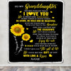 Personalized To My Granddaughter Blanket From Grandma Sunflower Never Forget I Love You Birthday Celebrating Graduation Gift Christmas Fleece Blanket | siriusteestore