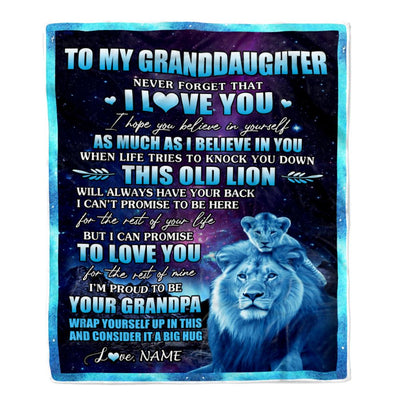 Personalized To My Granddaughter Blanket From Grandpa Never Forget That I Love You Granddaughter Birthday Graduation Christmas Bed Quilt Fleece Throw Blanket | siriusteestore