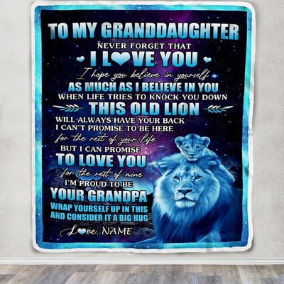 Personalized To My Granddaughter Blanket From Grandpa Never Forget That I Love You Granddaughter Birthday Graduation Christmas Bed Quilt Fleece Throw Blanket | siriusteestore