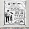 Personalized To My Granddaughter Blanket You Will Never Lose From Grandpa Papa Granddaughter Birthday Gifts Graduation Christmas Customized Fleece Blanket | siriusteestore