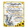 Personalized To My Granddaughter Blanket from Grandma Nana Never Forget I Love You Sunflower Elephant Granddaughter Birthday Christmas Fleece Throw Blanket | siriusteestore