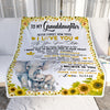 Personalized To My Granddaughter Blanket from Grandma Nana Never Forget I Love You Sunflower Elephant Granddaughter Birthday Christmas Fleece Throw Blanket | siriusteestore