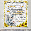 Personalized To My Granddaughter Blanket from Grandma Nana Never Forget I Love You Sunflower Elephant Granddaughter Birthday Christmas Fleece Throw Blanket | siriusteestore