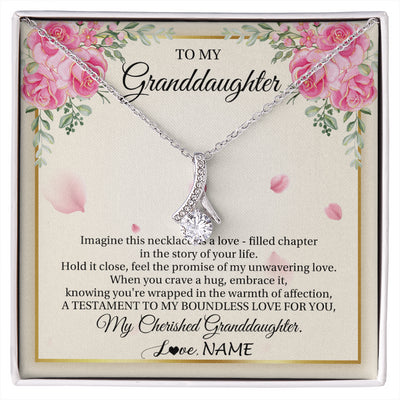 Alluring Beauty Necklace 14K White Gold Finish | 1 | Personalized To My Granddaughter From Grandma Imagine This Necklace As A Love Granddaughter Birthday Graduation Christmas Customized Gift Box Message Card | siriusteestore