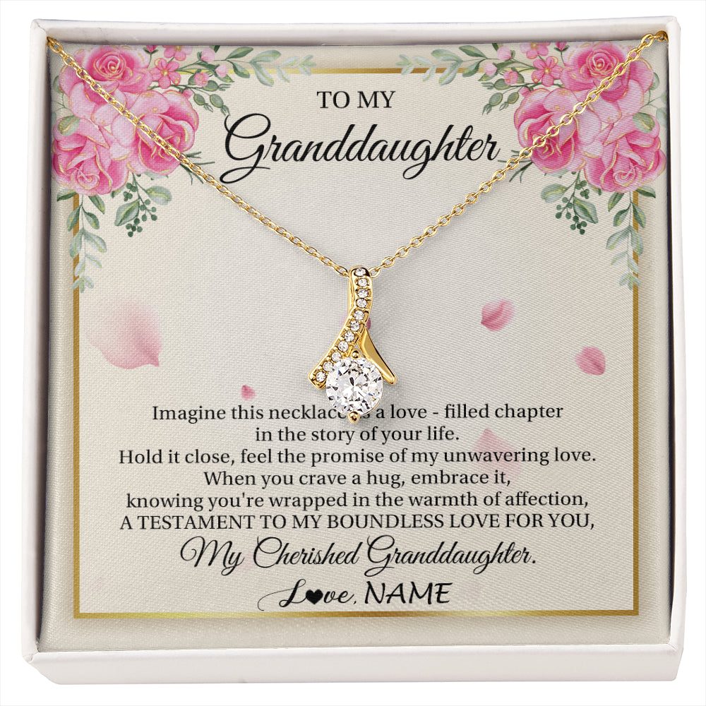 Alluring Beauty Necklace 18K Yellow Gold Finish | 1 | Personalized To My Granddaughter From Grandma Imagine This Necklace As A Love Granddaughter Birthday Graduation Christmas Customized Gift Box Message Card | siriusteestore