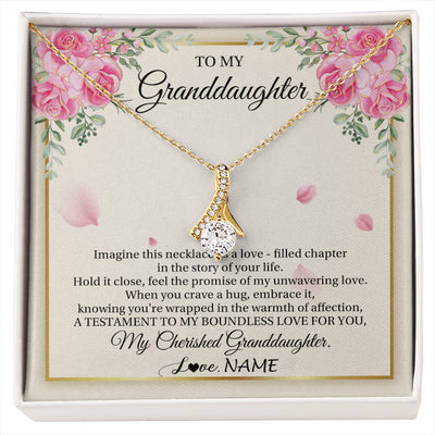 Alluring Beauty Necklace 18K Yellow Gold Finish | 1 | Personalized To My Granddaughter From Grandma Imagine This Necklace As A Love Granddaughter Birthday Graduation Christmas Customized Gift Box Message Card | siriusteestore