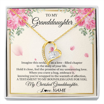 Forever Love Necklace 18K Yellow Gold Finish | 1 | Personalized To My Granddaughter From Grandma Imagine This Necklace As A Love Granddaughter Birthday Graduation Christmas Customized Gift Box Message Card | siriusteestore