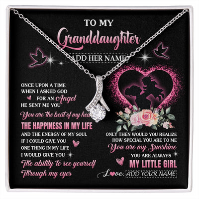 Alluring Beauty Necklace 14K White Gold Finish | 1 | Personalized To My Granddaughter From Grandma Nana Necklace Once Upon A Time Birthday Graduation Gifts For Granddaughter Gifts Christmas Gift Box Message Card | siriusteestore.myshopify