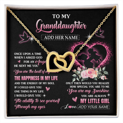 Interlocking Hearts Necklace 18K Yellow Gold Finish | 1 | Personalized To My Granddaughter From Grandma Nana Necklace Once Upon A Time Birthday Graduation Gifts For Granddaughter Gifts Christmas Gift Box Message Card | siriusteestore.myshopify