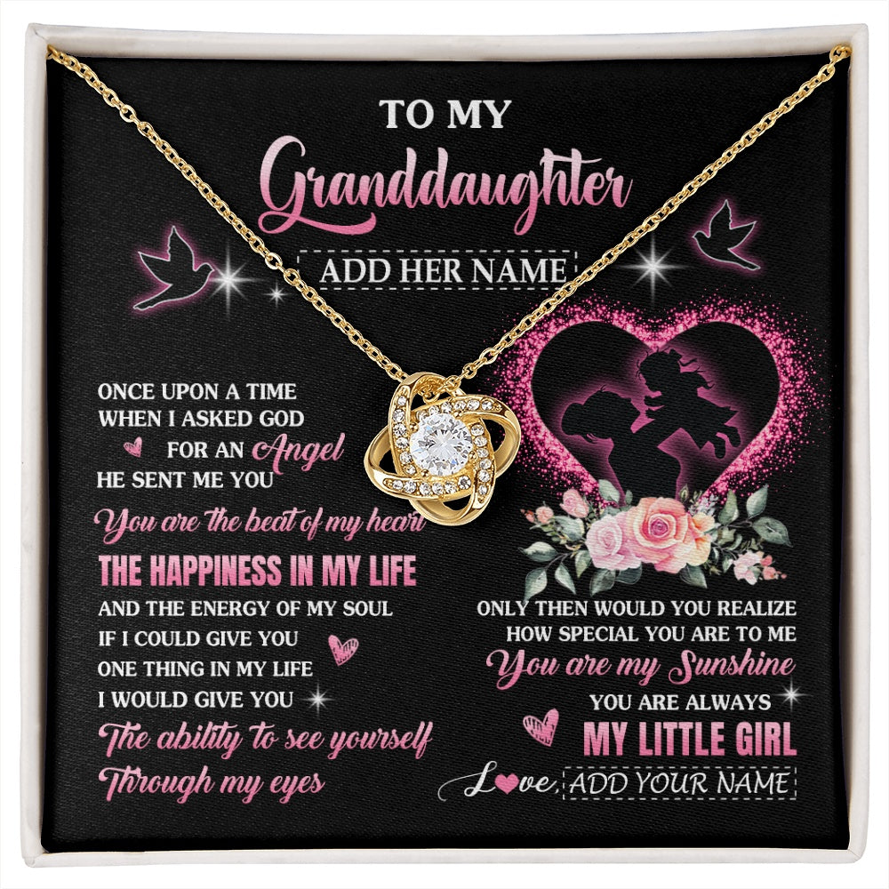 Love Knot Necklace 18K Yellow Gold Finish | 1 | Personalized To My Granddaughter From Grandma Nana Necklace Once Upon A Time Birthday Graduation Gifts For Granddaughter Gifts Christmas Gift Box Message Card | siriusteestore.myshopify