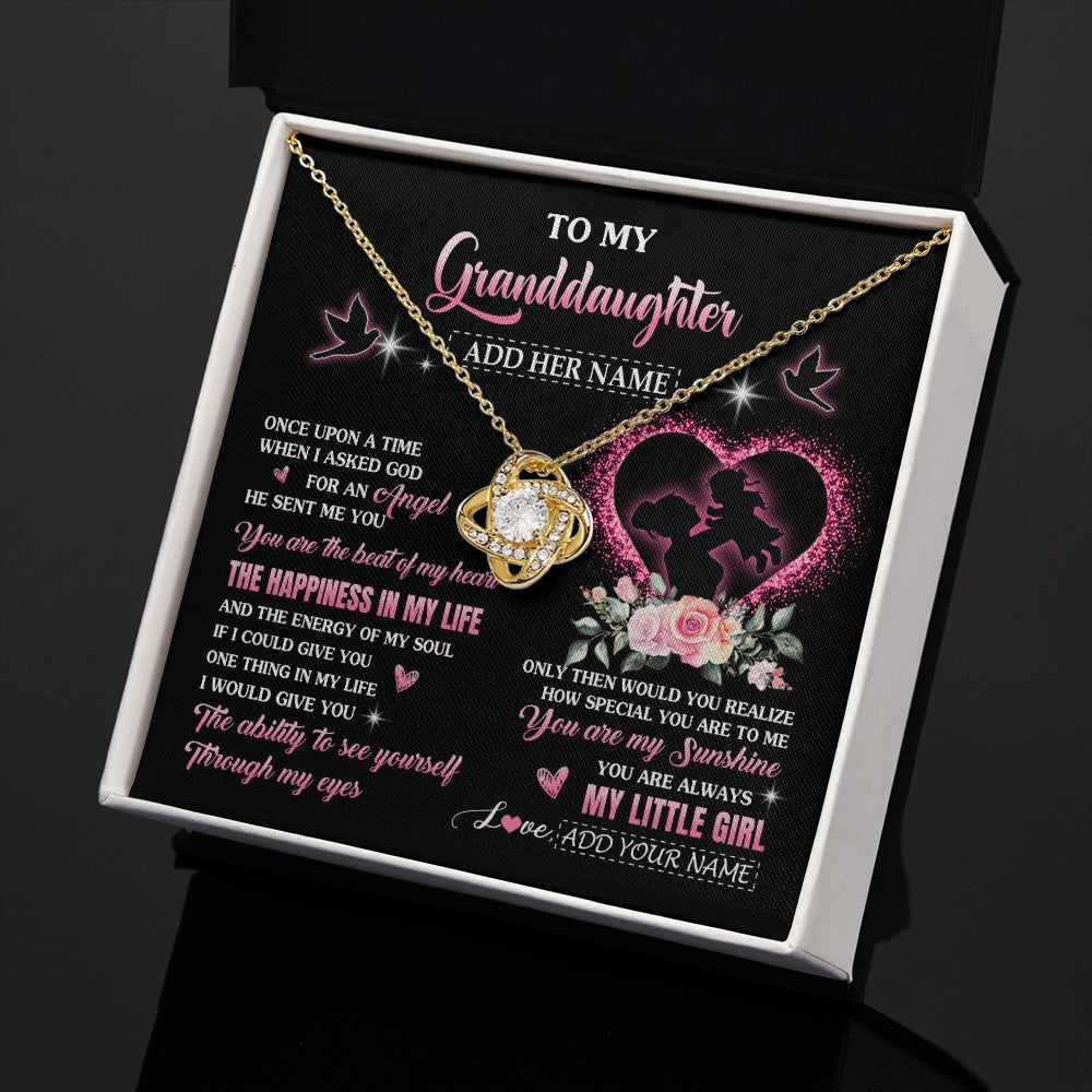 Love Knot Necklace 18K Yellow Gold Finish | 2 | Personalized To My Granddaughter From Grandma Nana Necklace Once Upon A Time Birthday Graduation Gifts For Granddaughter Gifts Christmas Gift Box Message Card | siriusteestore.myshopify