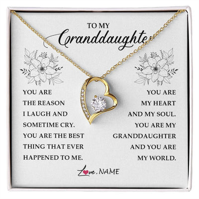 Forever Love Necklace 18K Yellow Gold Finish | Personalized To My Granddaughter From Grandma You Are My Heart My And My Sould Granddaughter Jewelry Birthday Christmas Customized Gift Box Message Card | siriusteestore
