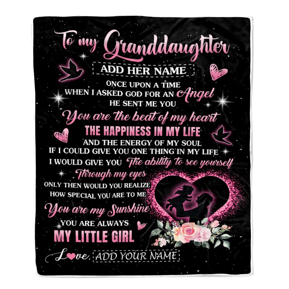 Personalized To My Granddaughter From Grandpa Papa Blanket Once Upon A Time Birthday Graduation Gifts For Granddaughter Gifts Christmas Custom Fleece Blanket | siriusteestore