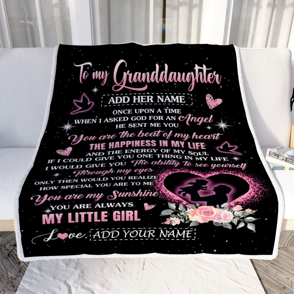 Personalized To My Granddaughter From Grandpa Papa Blanket Once Upon A Time Birthday Graduation Gifts For Granddaughter Gifts Christmas Custom Fleece Blanket | siriusteestore