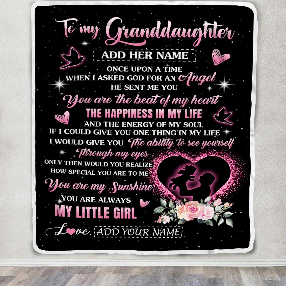 Personalized To My Granddaughter From Grandpa Papa Blanket Once Upon A Time Birthday Graduation Gifts For Granddaughter Gifts Christmas Custom Fleece Blanket | siriusteestore