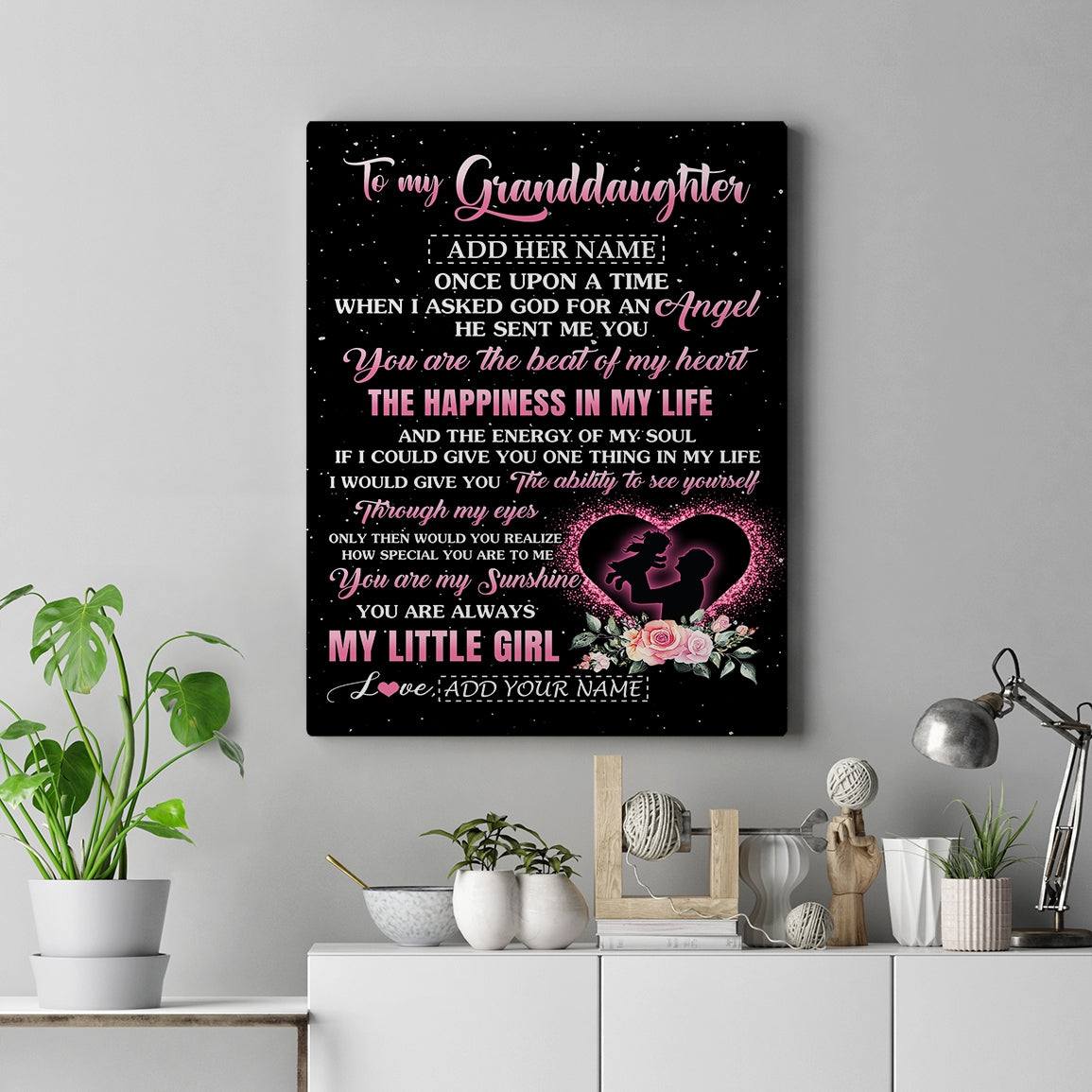 Personalized To My Granddaughter From Grandpa Papa Canvas Once Upon A Time Birthday Graduation Gifts For Granddaughter Gifts Christmas Custom  Art Print Framed Canvas | siriusteestore