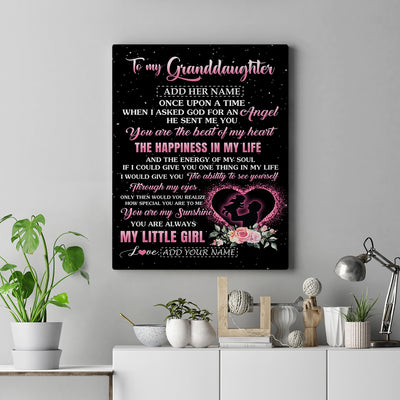 Personalized To My Granddaughter From Grandpa Papa Canvas Once Upon A Time Birthday Graduation Gifts For Granddaughter Gifts Christmas Custom  Art Print Framed Canvas | siriusteestore