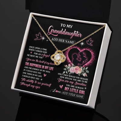 Love Knot Necklace 18K Yellow Gold Finish | 2 | Personalized To My Granddaughter From Grandpa Papa Necklace Once Upon A Time Birthday Graduation Gifts For Granddaughter Gifts Christmas Gift Box Message Card | siriusteestore.myshopify