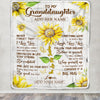 Personalized To My Granddaughter Gift Blanket From Grandma Grandpa Sunflower Laugh Love Live Granddaughter Birthday Idea Graduation Christmas Fleece Blanket | siriusteestore