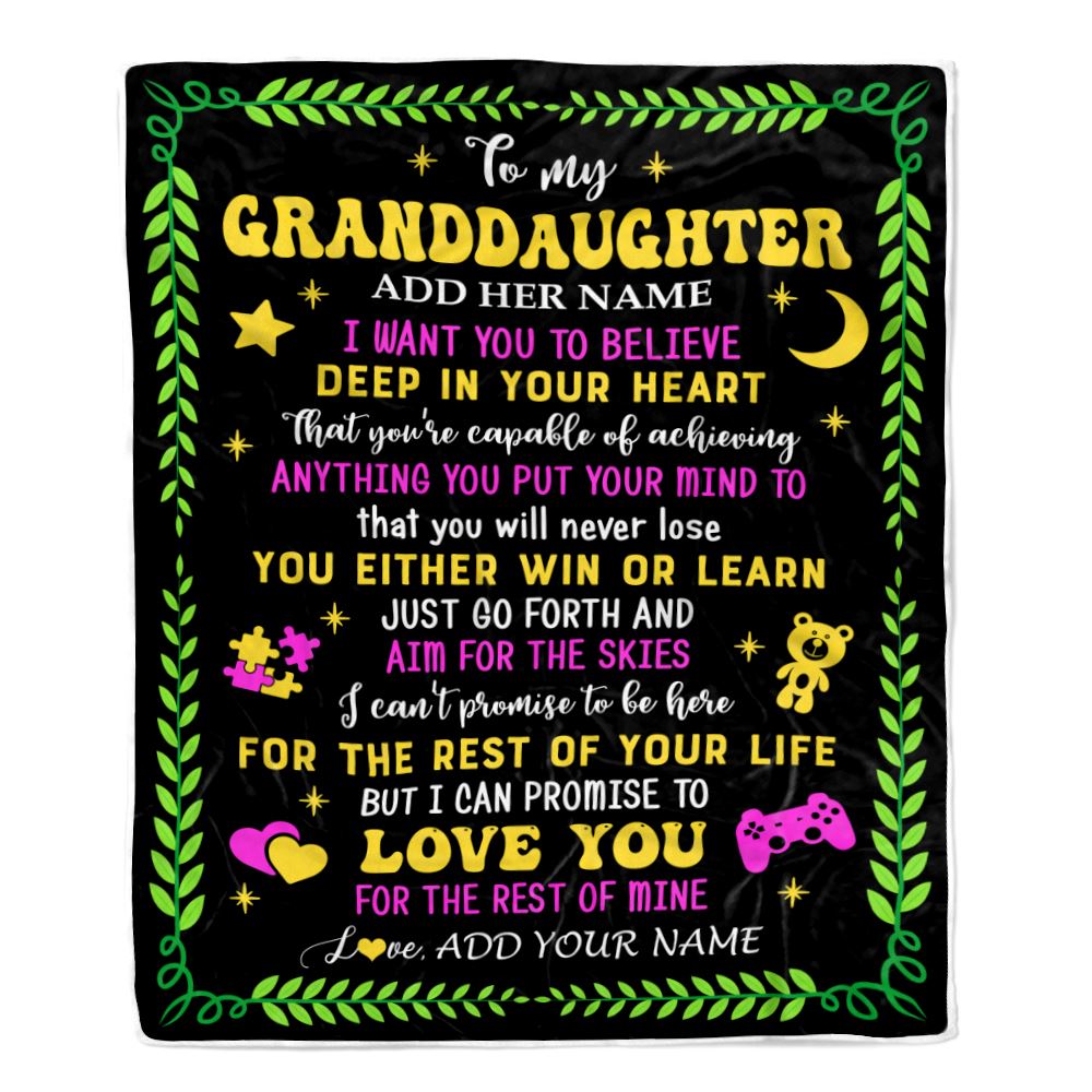 Personalized To My Granddaughter Gift Blanket From Grandparents Letter Sleep Cute Granddaughter Birthday Idea Graduation Christmas Fleece Throw Blanket | siriusteestore