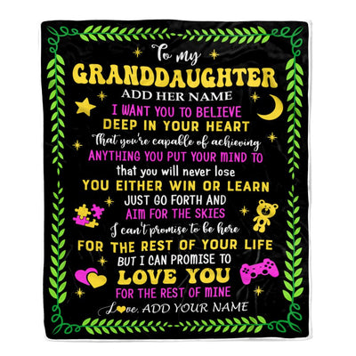 Personalized To My Granddaughter Gift Blanket From Grandparents Letter Sleep Cute Granddaughter Birthday Idea Graduation Christmas Fleece Throw Blanket | siriusteestore