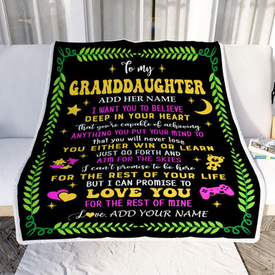 Personalized To My Granddaughter Gift Blanket From Grandparents Letter Sleep Cute Granddaughter Birthday Idea Graduation Christmas Fleece Throw Blanket | siriusteestore