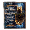 Personalized To My Granddaughter Gifts Blanket From Grandma Grandpa I Wish You The Strength Bear Granddaughter Birthday Gifts Christmas Fleece Blanket | siriusteestore