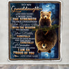 Personalized To My Granddaughter Gifts Blanket From Grandma Grandpa I Wish You The Strength Bear Granddaughter Birthday Gifts Christmas Fleece Blanket | siriusteestore