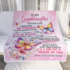 Personalized To My Granddaughter Gifts Blanket From Grandma Grandpa I Wish You The Strength Butterfly Granddaughter Birthday Gifts Christmas Fleece Blanket | siriusteestore