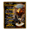 Personalized To My Granddaughter Gifts Blanket From Grandma Grandpa I Wish You The Strength Eagle Granddaughter Birthday Gifts Christmas Fleece Blanket | siriusteestore