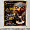 Personalized To My Granddaughter Gifts Blanket From Grandma Grandpa I Wish You The Strength Eagle Granddaughter Birthday Gifts Christmas Fleece Blanket | siriusteestore
