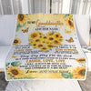 Personalized To My Granddaughter Gifts Blanket From Grandma Grandpa Laugh Love Live Sunflower Granddaughter Birthday Gifts Christmas Bedroom Fleece Blanket | siriusteestore