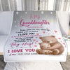 Personalized To My Granddaughter Gifts Blanket From Grandma Grandpa Proud Of You Bear Granddaughter Gift For Birthday Graduation Christmas Fleece Blanket | siriusteestore