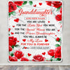 Personalized To My Granddaughter Gifts Blanket From Grandma Grandpa Rose Flower Present For Adult Birthday Gifts For Granddaughter Christmas Fleece Blanket | siriusteestore